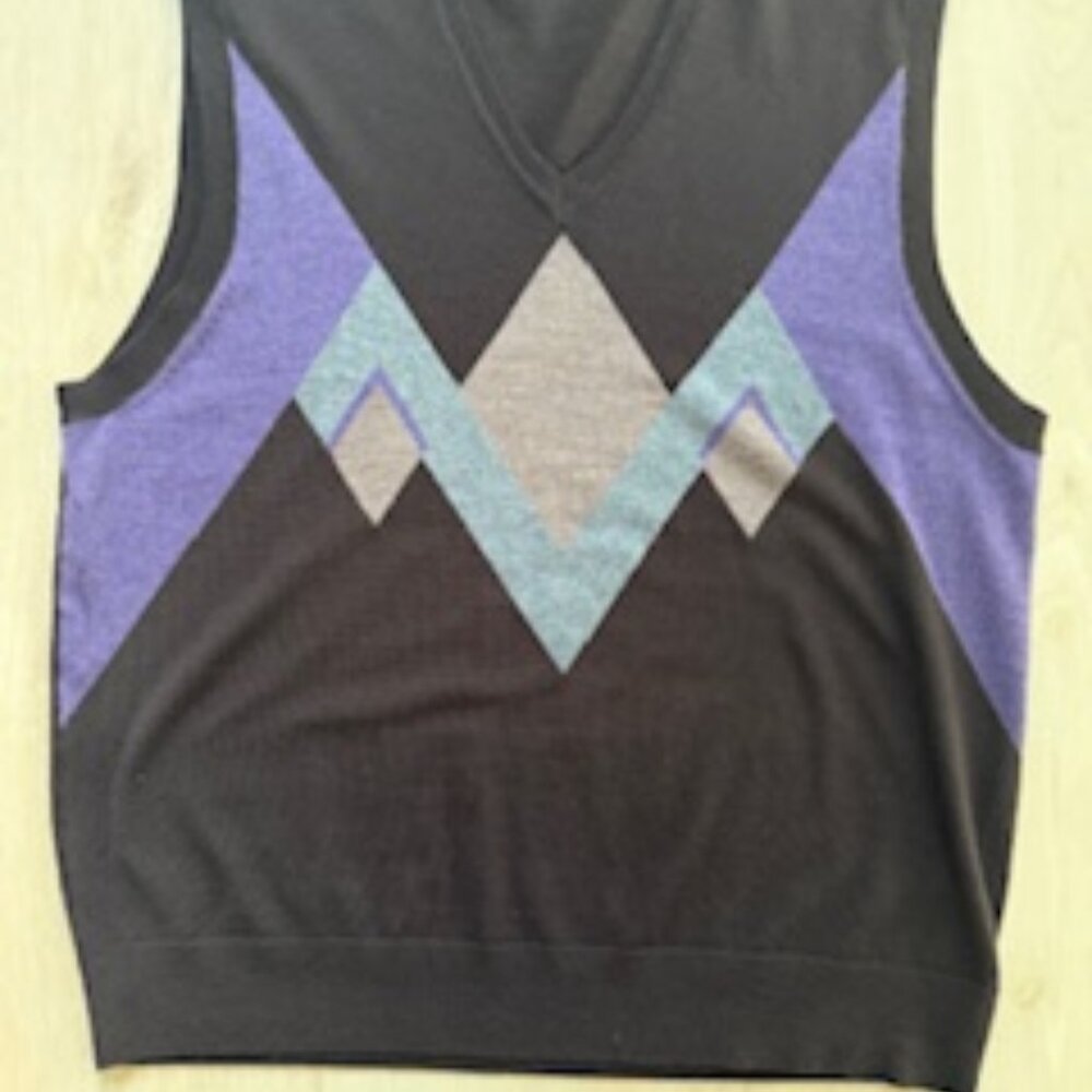 Men's Murano Brown Argyle Sweater Vest Large
